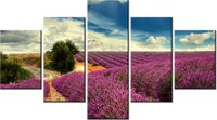75CM 120 OBRAZ 5 ELEM LAWENDOWY KRAJOBRAZ ŚCIENNY DRUK