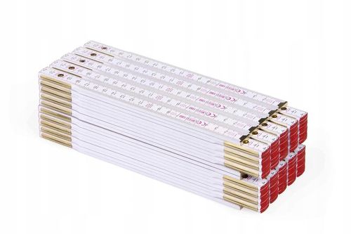 Miara składana drewniana 2 m biała METRIE Perfekt przeguby stalowe 10 na Arena.pl