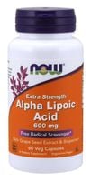 NOW FOODS ALA - Kwas Alfa Liponowy 600 mg + z Winogron + Bioperyna (60 kaps