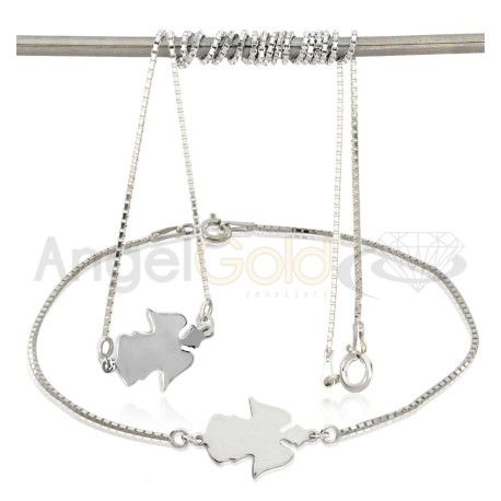 SREBRNY KOMPLET CELEBRYTKI ANIOŁKI PRÓBA SREBRA 925 GRAWER GRATIS zdjęcie 2