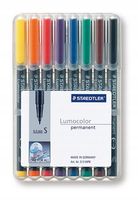 Foliopisy kolorowe 8 szt permanentne S Lumocolor Staedtler