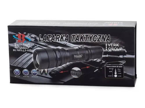 Latarka taktyczna bailong usb led cree xm-l3-u3 na Arena.pl