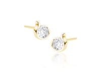 Delikatne pozłacane podłużne srebrne kolczyki łezki białe cyrkonie srebro 925 Z1757EG_W