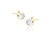 Delikatne pozłacane podłużne srebrne kolczyki łezki białe cyrkonie srebro 925 Z1757EG_W