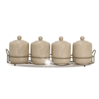 4 Ceramiczne pojemniki na przyprawy GEOMETRY BEIGE Maestro MR-20004-04CS