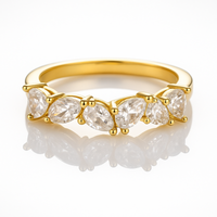 pierścionek stal chirurgiczna platerowana złotem regulowany, z cyrkoniami