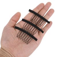 60 szt. antypoślizgowych klipsów do peruk 7-zębowych czarne