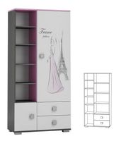 PARIS Y6 regał młodzieżowy 90x40 w.190