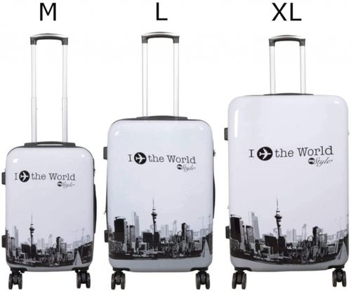 walizki zestaw fly the world white na Arena.pl