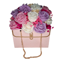 Flower Box Świece Sojowe Wieczny Bukiet Kwiat Prezent Urodziny Torebka