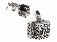 SREBRNY OTWIERANY WISIOR SEKRETNIK SKRZYNKA KOSTKA