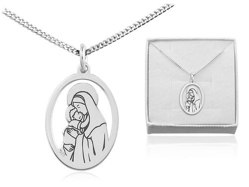 SREBRNY MEDALIK MATKA BOSKA JEZUS KOMUNIA CHRZEST na Arena.pl