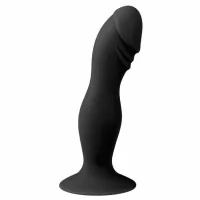 easytoys czarna sonda anatomiczna silikonowa z przyssawką 19 cm