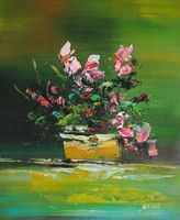 Abstrakcja z kwiatami (50x60cm)