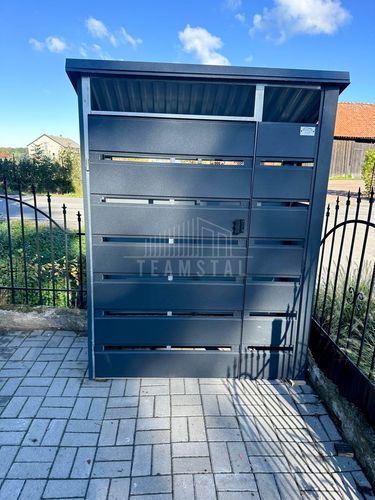 Wiata Śmietnikowa 130x40cm - Antracyt - Dach spad w tył TS779 na Arena.pl