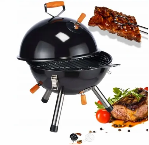 GRILL KOPUŁOWY OGRODOWY ZAMYKANY GRIL Z POKRYWKĄ WĘGLOWY BRYKIET OKRĄGŁY na Arena.pl