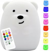 LAMPKA NOCNA MIŚ DLA DZIECI KOLOROWA SILIKON RGB M