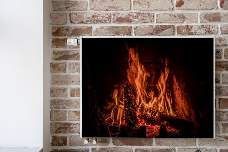 MATA Magnetyczna Na Grzejnika Ogień W Kominku 110cm x 60cm zdjęcie 6