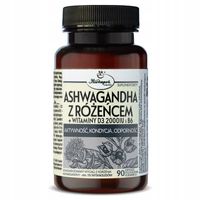 HERBAPOL ASHWAGANDHA Z RÓŻEŃCEM+D3 2000+B6 90