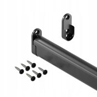 Czarny owalny drążek do szafy garderoby rurka na ubrania 100 cm + 2