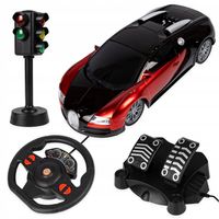 Samochód zdalnie sterowany jeżdżący auto na pilota RC kierownica pedały XXL