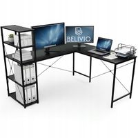 DUŻE BIURKO NAROŻNE KOMPUTEROWE DWUSTRONNE DO BIURA LOFT METALOWE