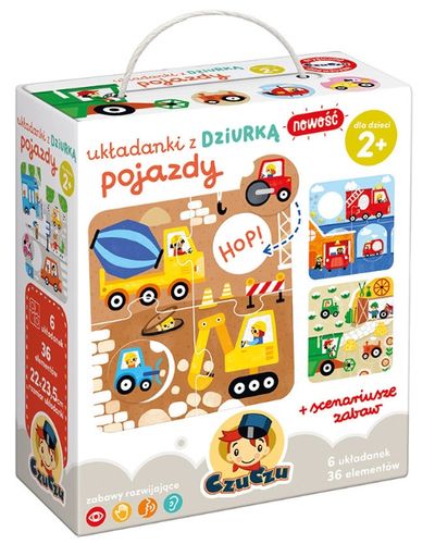 CZUCZU Puzzle Układanki z Dziurką POJAZDY 6 Układanek 36 Elementów 2+ na Arena.pl