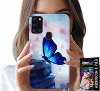 ETUI DO SAMSUNG GALAXY A21s - NIEBIESKI MOTYLEK, MOTYL, DAMSKIE WZORY
