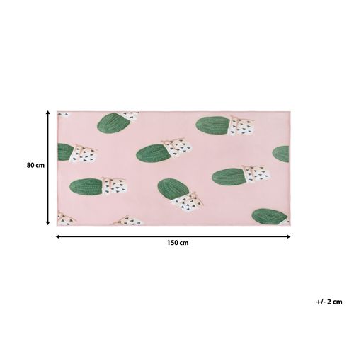 Dywan w kaktusy 80 x 150 cm różowy ELDIVAN na Arena.pl