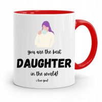 Kubek Czerwony Prezent Dla Córki Best Daughter Z Nadrukiem Ze Zdjęciem