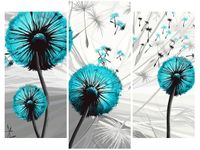 70 90CM OBRAZ 3 ELEM DMUCHAWCE TURKUSACH ŚCIENNY DRUK PŁÓTNO