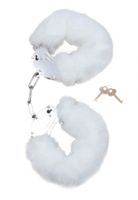 kajdanki fetish b   series   furry cuffs white