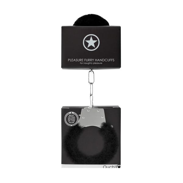 Pleasure Handcuffs Furry Black zdjęcie 2