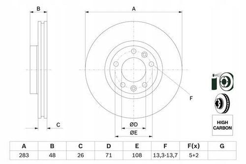 TARCZA HAM PRZOD 283X26 V BOSCH na Arena.pl