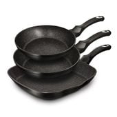 zestaw 3 patelni granitowych berlinger haus bh-6157 black silver
