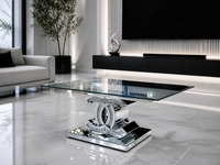 Lustrzany stolik kawowy CC z kryształkami Glamour Premium 120x60x45