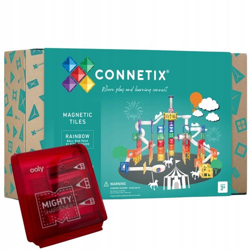 Connetix klocki magnetyczne Ball Run kulodrom 92 szt. + gratis na Arena.pl