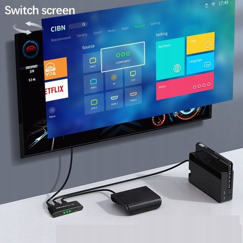 ROZDZIELACZ PRZEŁĄCZNIK SWITCH 3x HDMI 4K HDMI2.0 4K@60HZ na Arena.pl