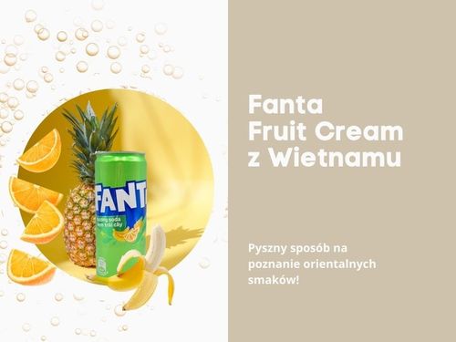 Fanta Cream Soda ananasowo pomarańczowo bananowa napój owocowy z Wietnamu puszka 320ml na Arena.pl