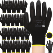 rękawice robocze mercator tech black+black pu - xl - 120 par