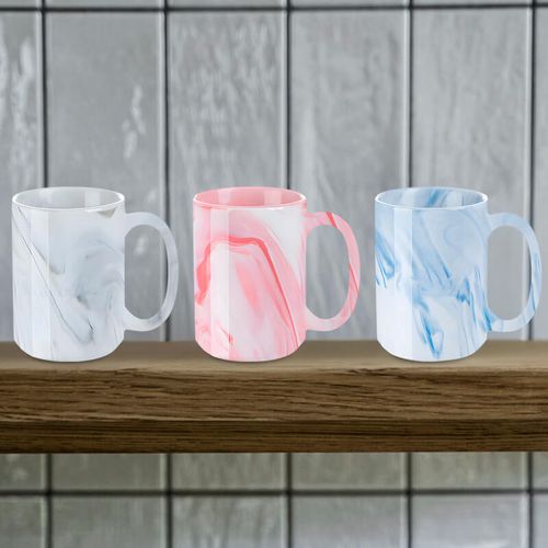 Kubek 450 ml różowy marmur z Twoim nadrukiem na Arena.pl