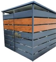Wiata śmietnikowa spad tył 2x2m antracyt+ drewnopodobny GP158