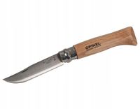 Nóż Składany Turystyczny Survival Stal Nierdzewna Drewno Buk Opinel 8