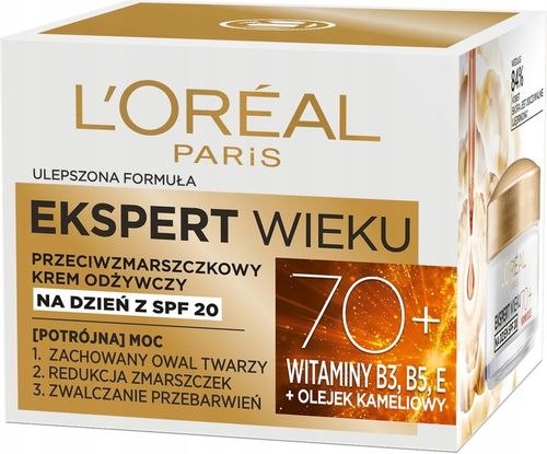 Przeciwzmarszczkowy Krem Do Twarzy Na Dzień SPF20 Loreal Ekspert Wieku 70+ na Arena.pl