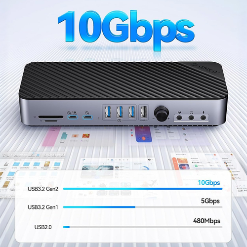 Orico Stacja dokująca USB-C 10 Gbps, 2x DP 4K, HDMI 4K, PD 60W, 36x USB-A na Arena.pl