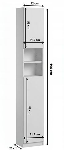 Szafka Do Łazienki Biała Słupek Łazienkowy Biały Mat Tip On Stojący na Arena.pl