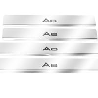 Listwa progowa AUDI A6 C8 Stal nierdzewna 304 połysk z czarnymi literami