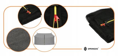 SIATKA DO TRAMPOLINY WEWNĘTRZNA MOCNA OCHRONNA na 8 SŁUPKÓW 304-312 cm 10FT na Arena.pl