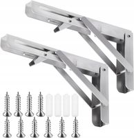 2 Sztuki Składanych Metalowych Wsporników Półek 20 cm Wytrzymałe Uchwyty