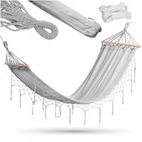 Hamak ogrodowy boho z frędzlami festiwalowy szary